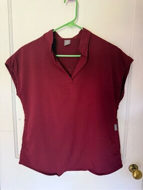 Burgundy Sleeveless scrub top
